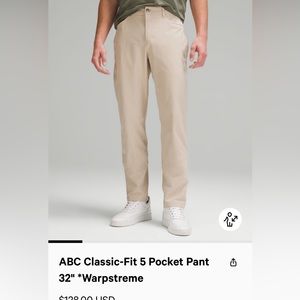 Lululemon ABC Classic-Fit 5 Pocket Pant 32"
Warpstreme